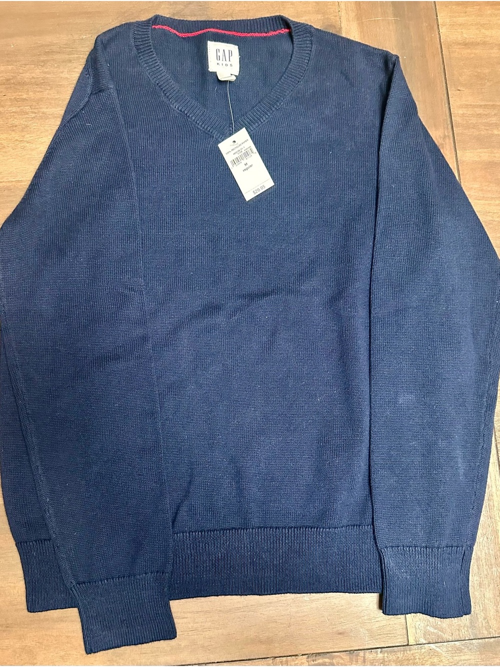 GAP Navy V-Neck Sweater with Pink Trim
